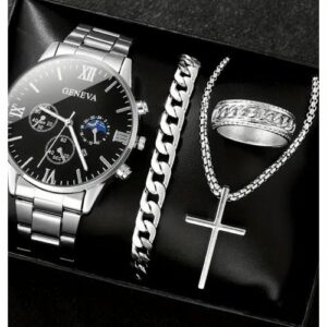 4PC Men Silver Gift Set