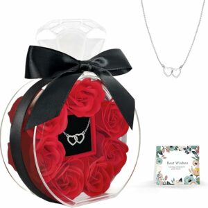Preserved Rose with Heart Necklace